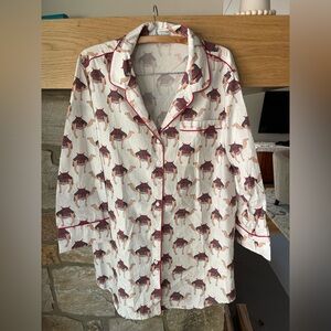 august morgan by kate hersch sleep shirt Camel Print size M